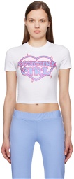 Versace Jeans Couture White Crystal-Cut T-Shirt