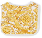 Versace Baby White & Yellow Barocco Bib