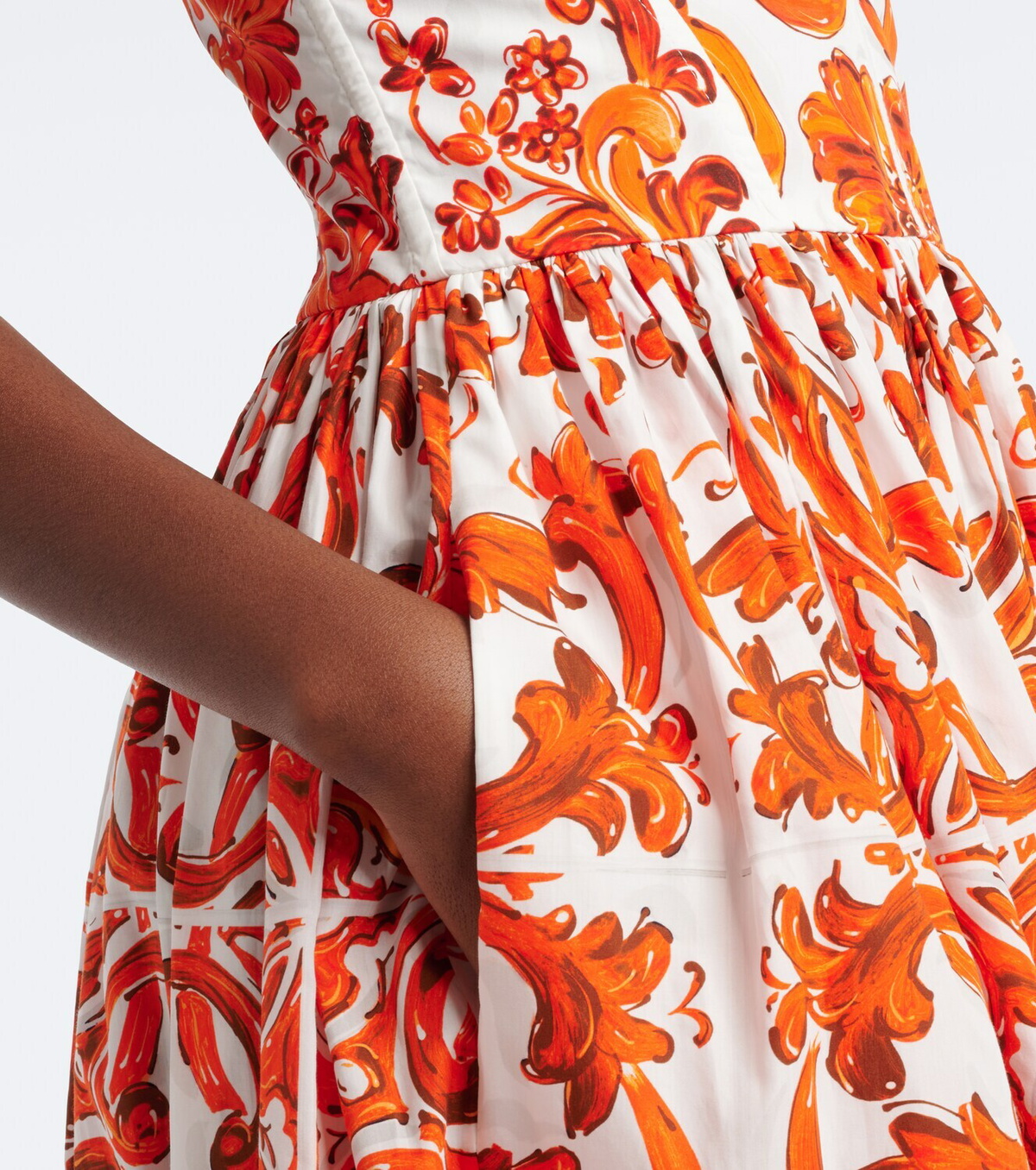 Dolce&Gabbana Majolica cotton poplin maxi dress