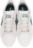 Converse White & Green Leather Pro Low-Top Sneakers