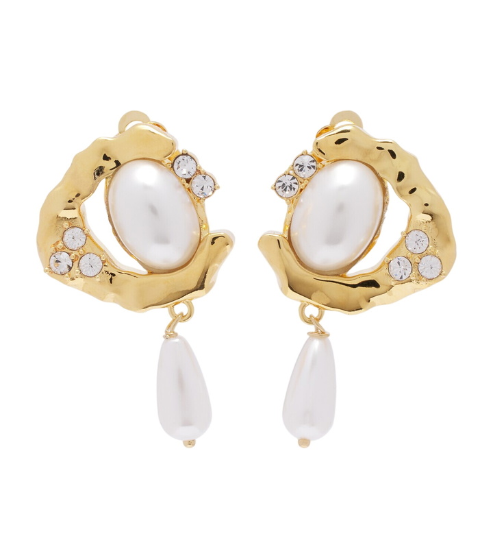 Photo: Oscar de la Renta Embellished pearl drop earrings
