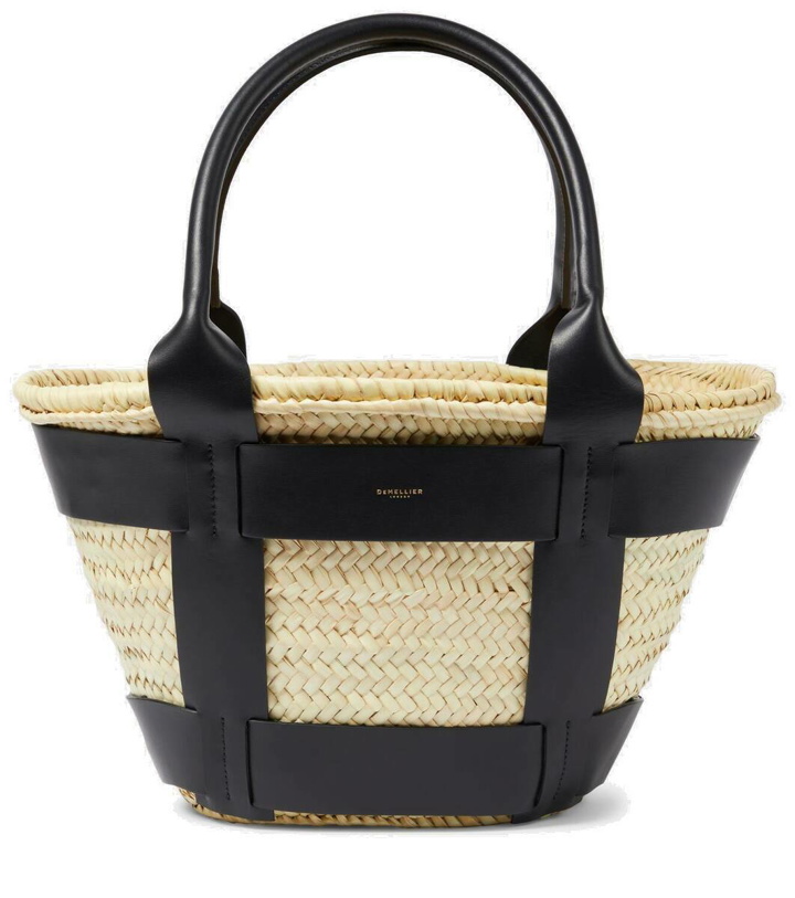 Photo: DeMellier Santorini leather-trimmed straw tote bag