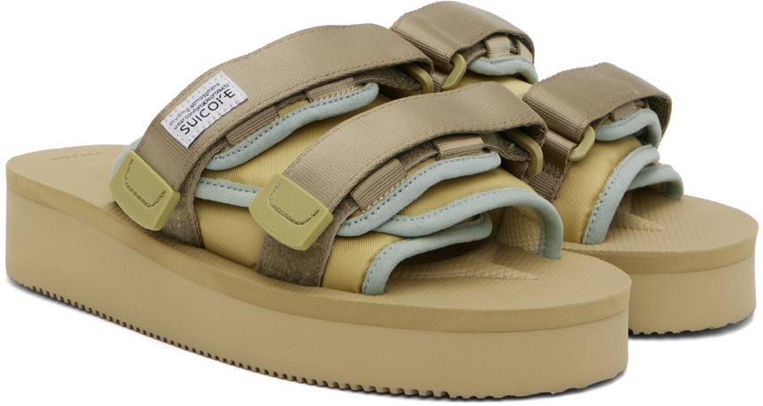 SUICOKE Taupe & Blue MOTO-PO Sandals