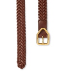 TOM FORD - 2.5cm Woven Leather Belt - Brown