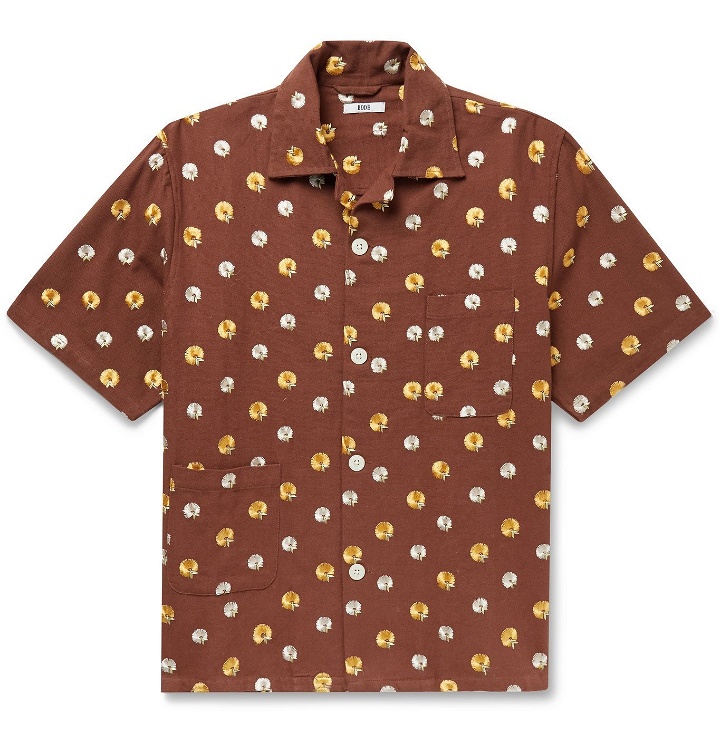 Photo: BODE - Camp-Collar Embroidered Cotton Shirt - Burgundy