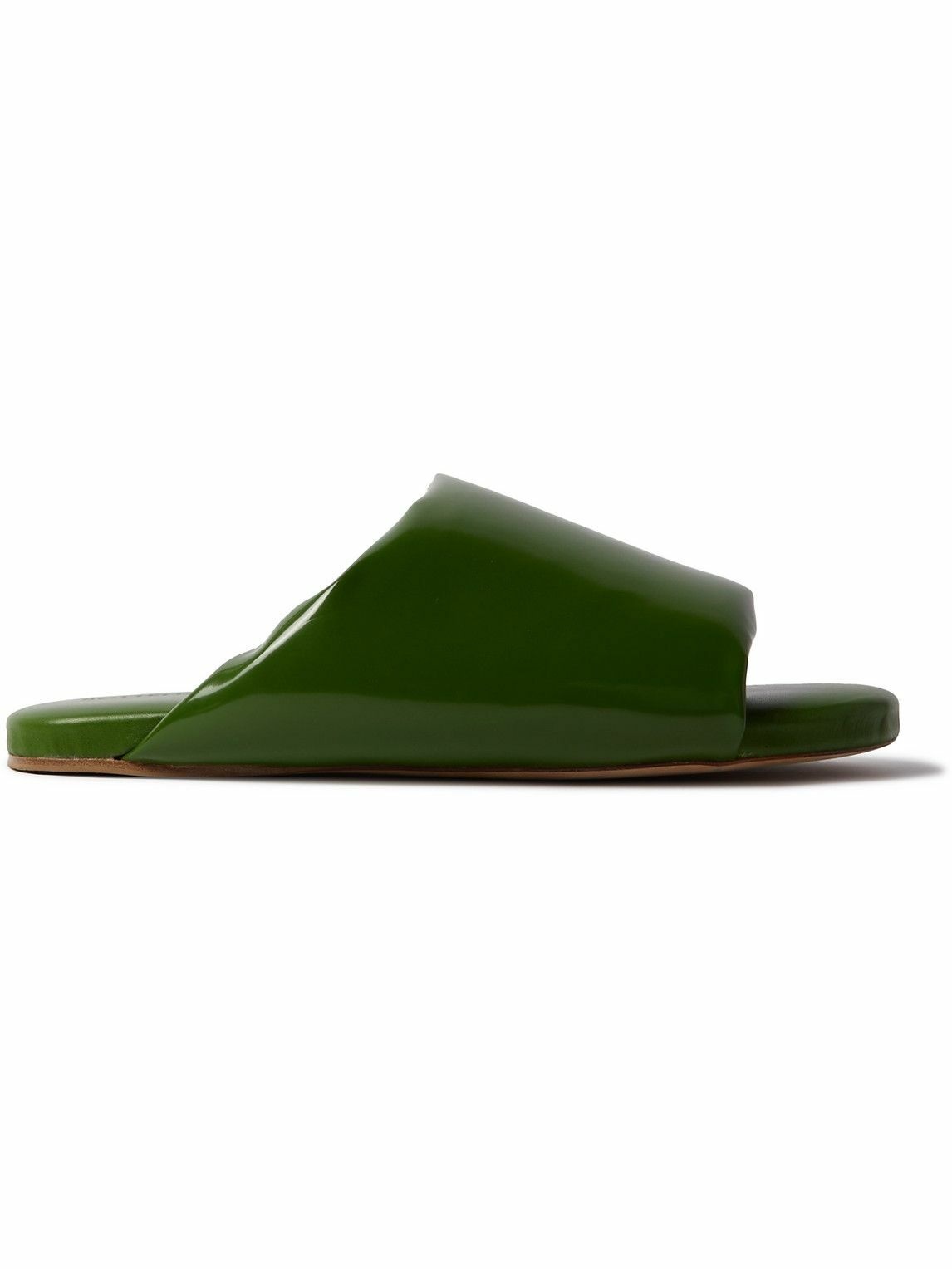 Photo: Bottega Veneta - Padded Glossed-Leather Slides - Green