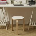 Artek Alvar Aalto 1933 Stool 60 in White Laminate 