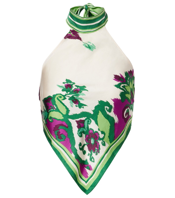 Photo: Poupette St Barth Guilia printed halterneck satin top