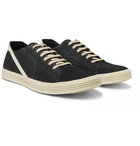 Rick Owens - Geothrasher Leather-Trimmed Suede Sneakers - Men - Black