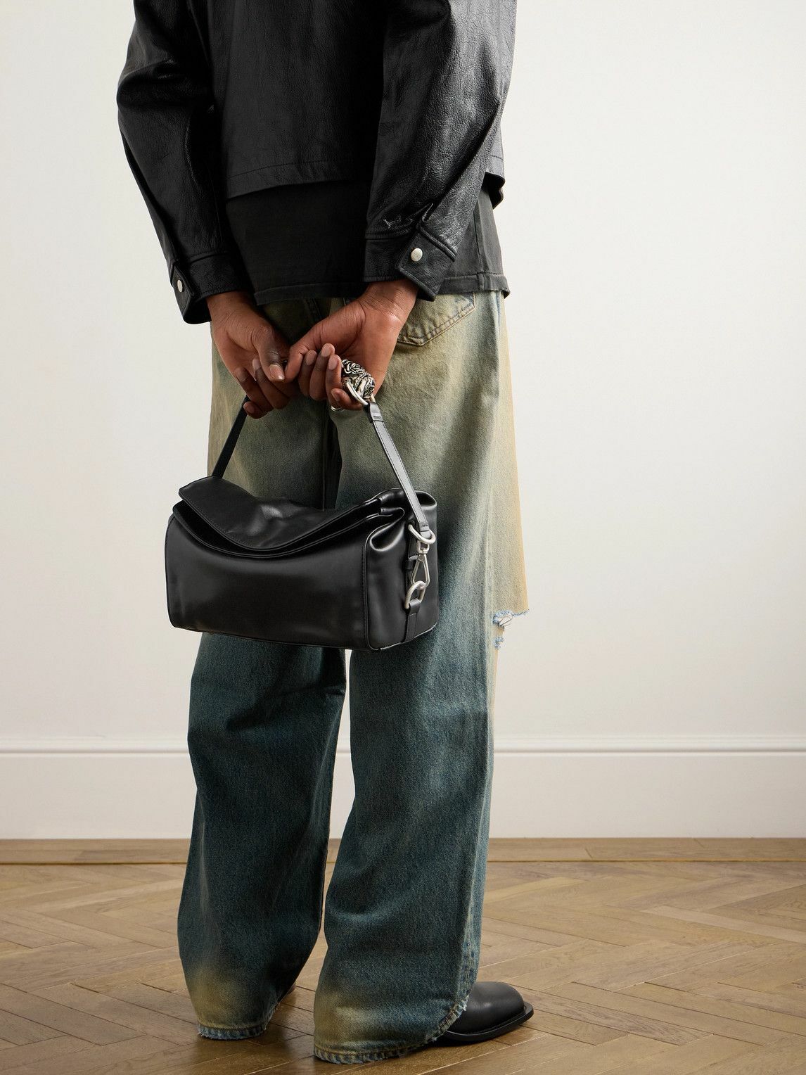 ENFANTS RICHES DEPRIMES レザー メッセンジャーバッグ Enfants Riches Déprimés - Small Leather and Silver-Tone