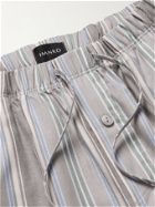 HANRO - Night & Day Striped Cotton and Lyocell-Blend Twill Pyjama Trousers - Gray