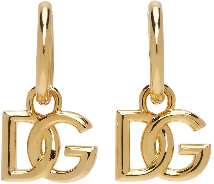 Photo: Dolce & Gabbana Gold Logo Hoop Earrings