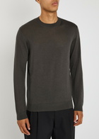 Emporio Armani Travel Essential Fine-knit Jumper Dark Green