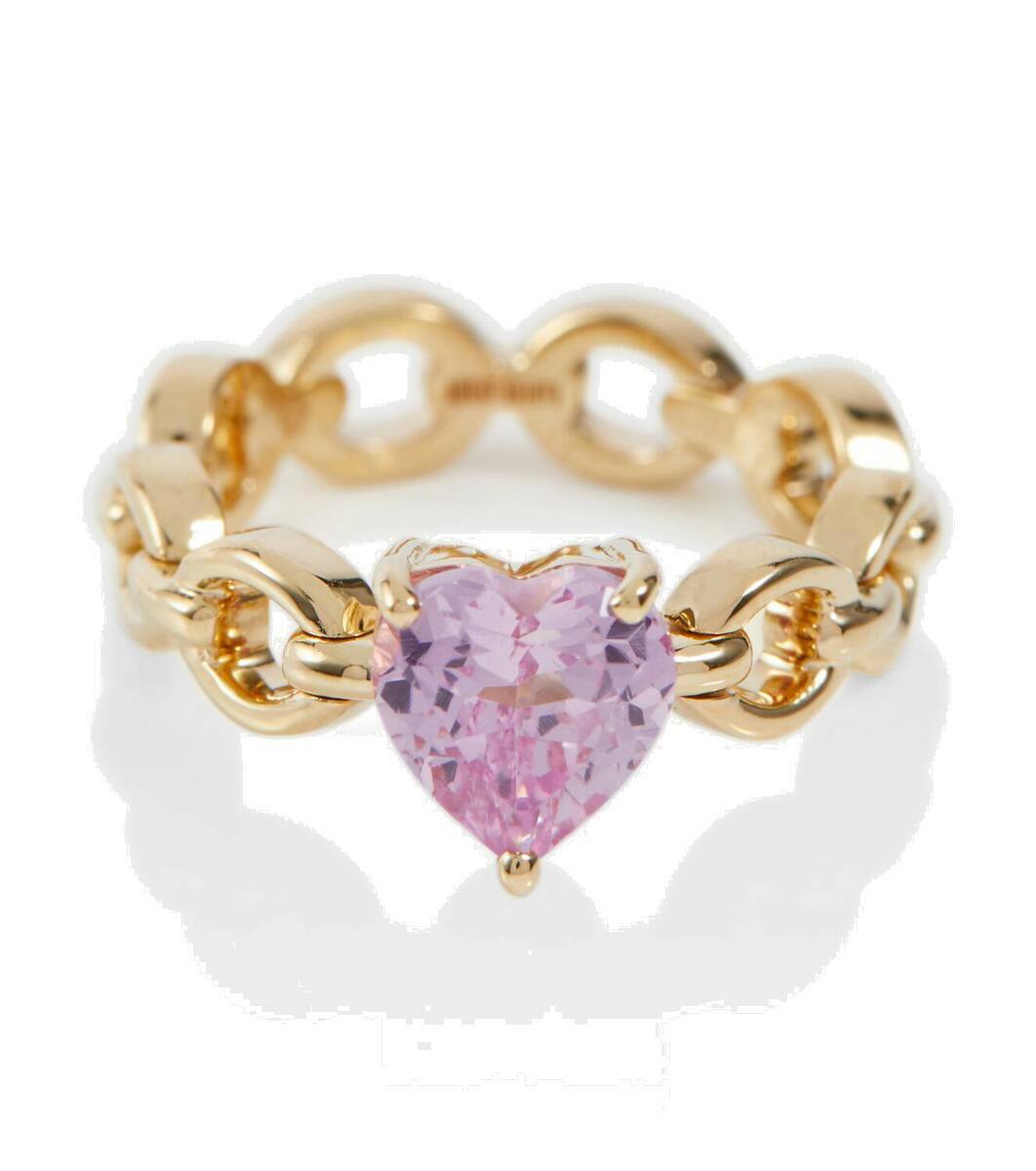 Nadine Aysoy Catena Petite Heart 18kt gold ring with topaz Nadine