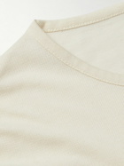 Stòffa - Cotton and Silk-Blend Piqué T-Shirt - Neutrals