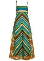 Alemais Charlie Striped Linen Midi Dress Multicoloured