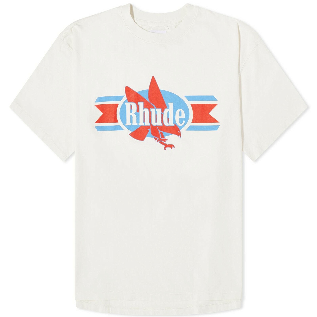 Photo: Rhude Men's Chevron Eagle T-Shirt in Vintage White