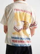 BODE - Camp-Collar Printed Cotton-Gauze Shirt - Neutrals