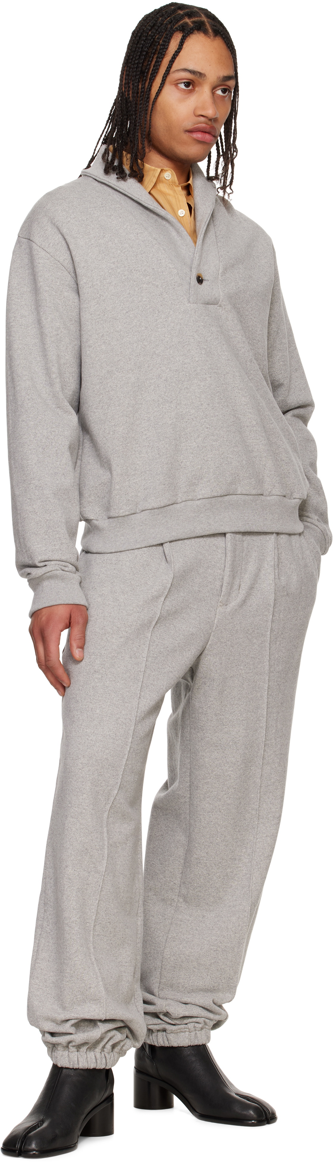 SOSHIOTSUKI Gray Shawl Collar Sweatshirt
