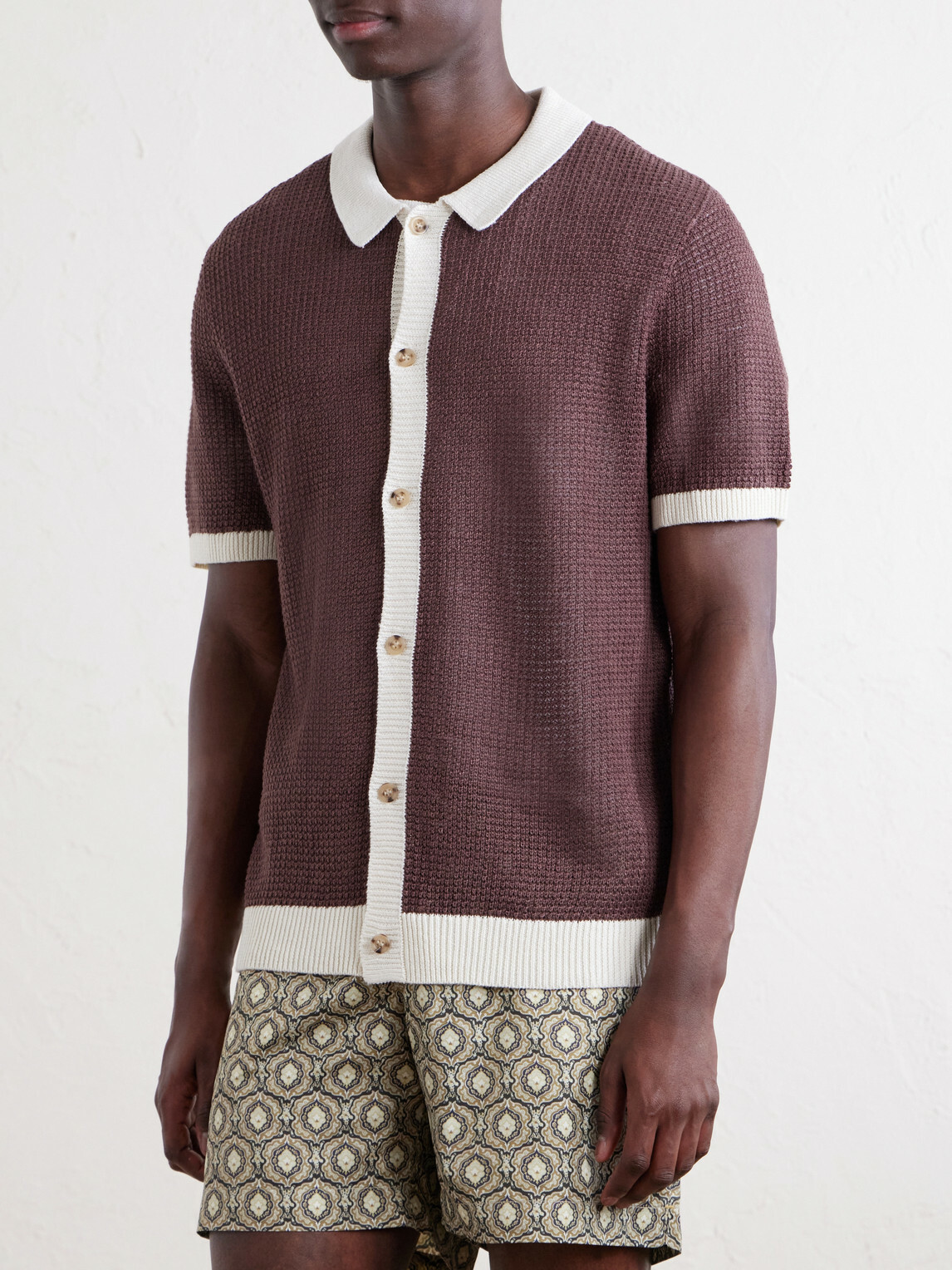 Onia - Crocheted Linen Shirt - Brown