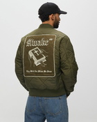 Awake Quilted Patch Bomber Jacket Green - Mens - Bomber Jackets