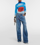 Rabanne Embellished high-rise straight jeans