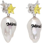 JIWINAIA Silver & Yellow 'Miracle' Pearl Earrings