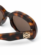 LOEWE EYEWEAR Brown Tortoiseshell Oval Sunglasses