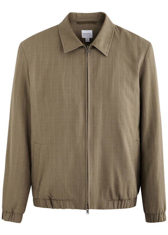 Photo: Sunspel Woven Cotton Jacket Sage