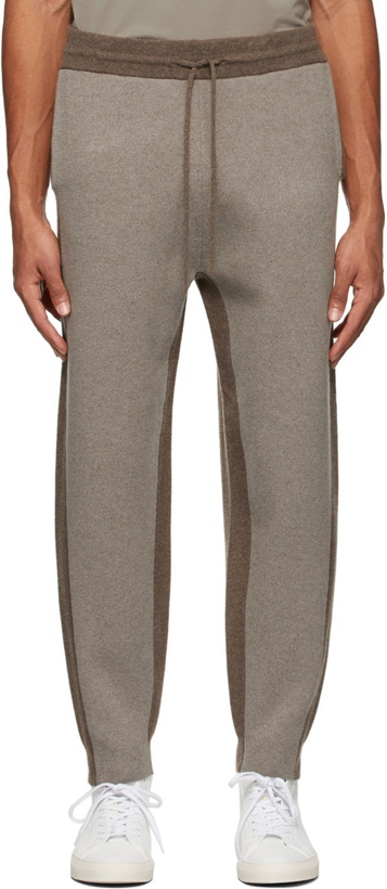 Photo: Theory Brown Wool Two-Tone Jogger Lounge Pants