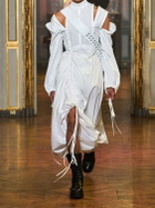 ROCHAS Ruched Cotton Poplin Midi Dress