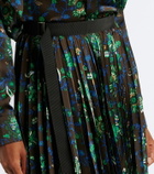 Sacai Floral plissé midi skirt