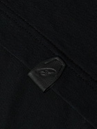 Brioni - Leather-Trimmed Cotton-Jersey T-Shirt - Black