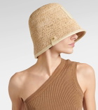 Jacquemus Le Bob Soli logo raffia bucket hat