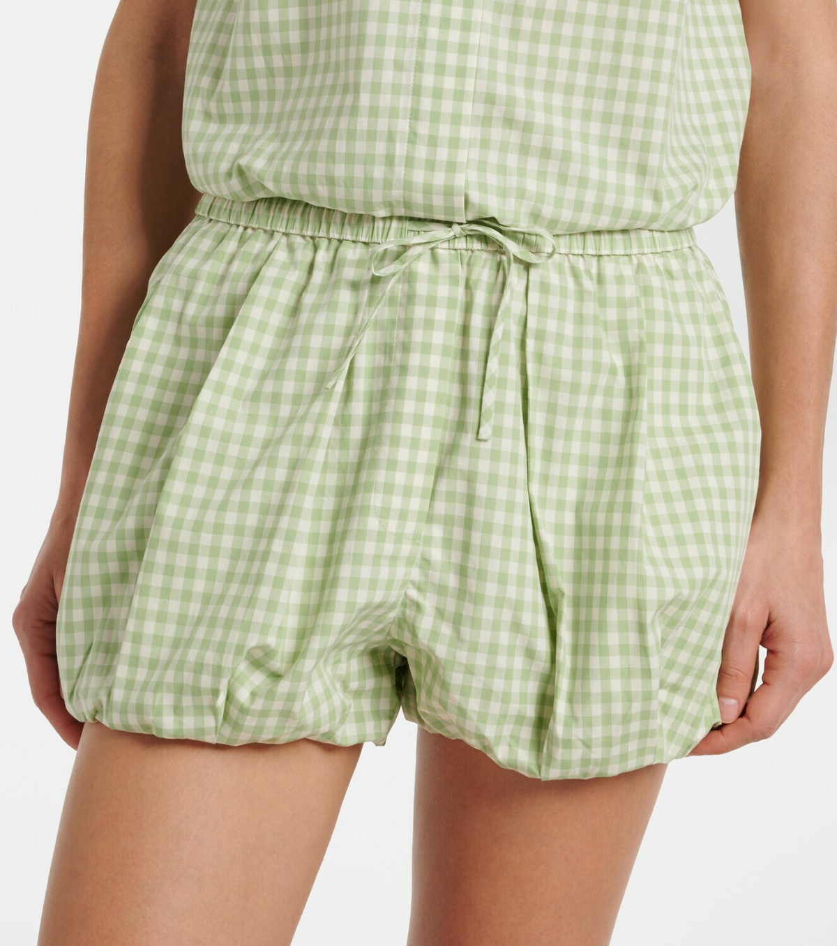 Simkhai Gingham cotton-blend shorts