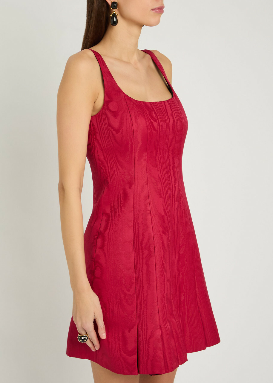 Emilia Wickstead Sascha Moiré Mini Dress Red
