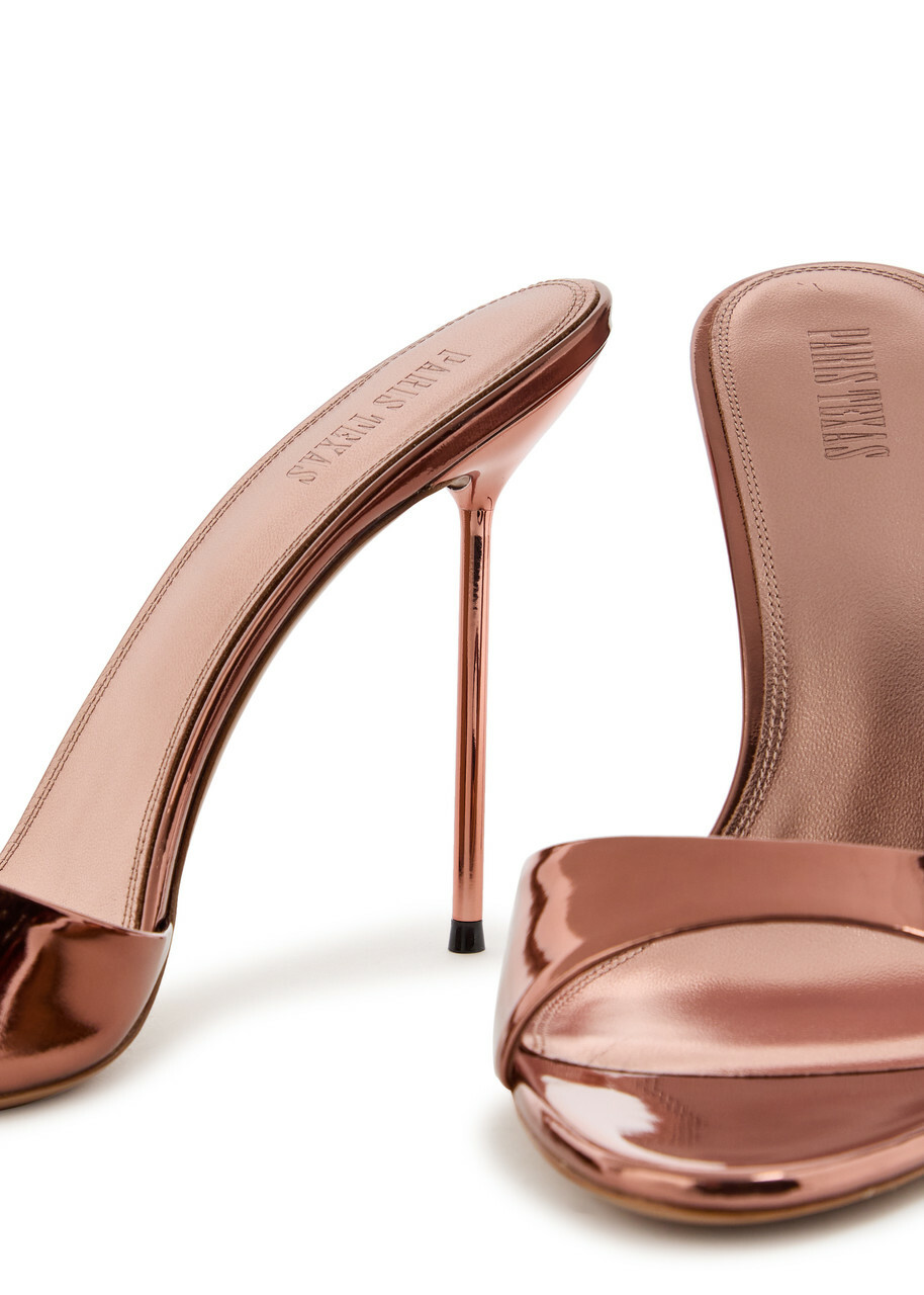 Paris Texas Lidia 105 Metallic Leather Mules Metallic Silver