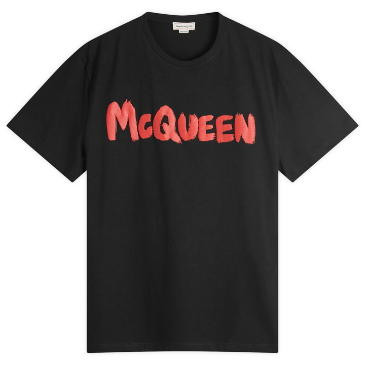 Photo: Alexander McQueen Men's Graffiti Logo T-Shirt in Black/Red