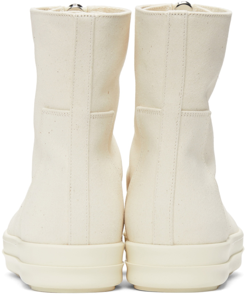 Rick Owens Drkshdw Off-White Canvas Zip Sneakers Rick Owens Drkshdw