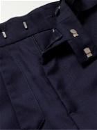 Officine Générale - Hugo Straight-Leg Belted Wool Suit Trousers - Blue