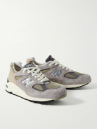 New Balance - M990v2 Suede and Mesh Sneakers - Gray