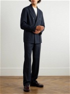 Barena - Straight-Leg Jacquard Suit Trousers - Blue