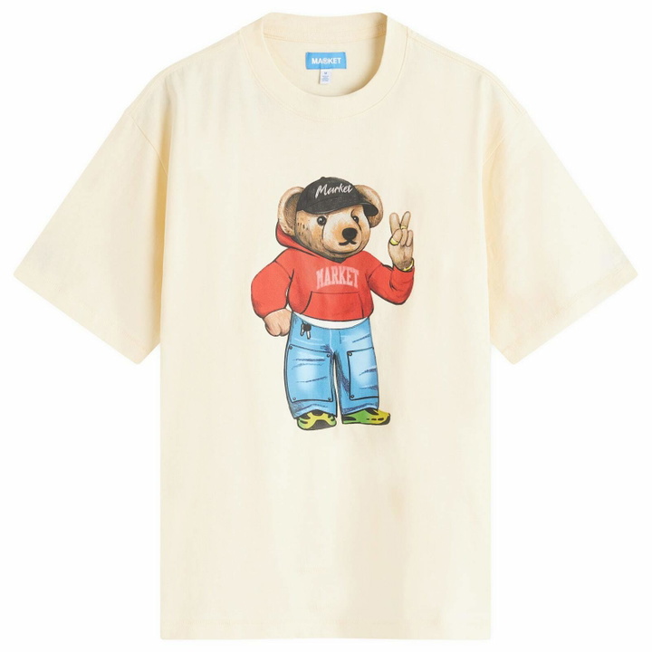 Photo: MARKET Men's Fit Check Bear T-Shirt in Butter-Cream