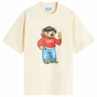 MARKET Men's Fit Check Bear T-Shirt in Butter-Cream