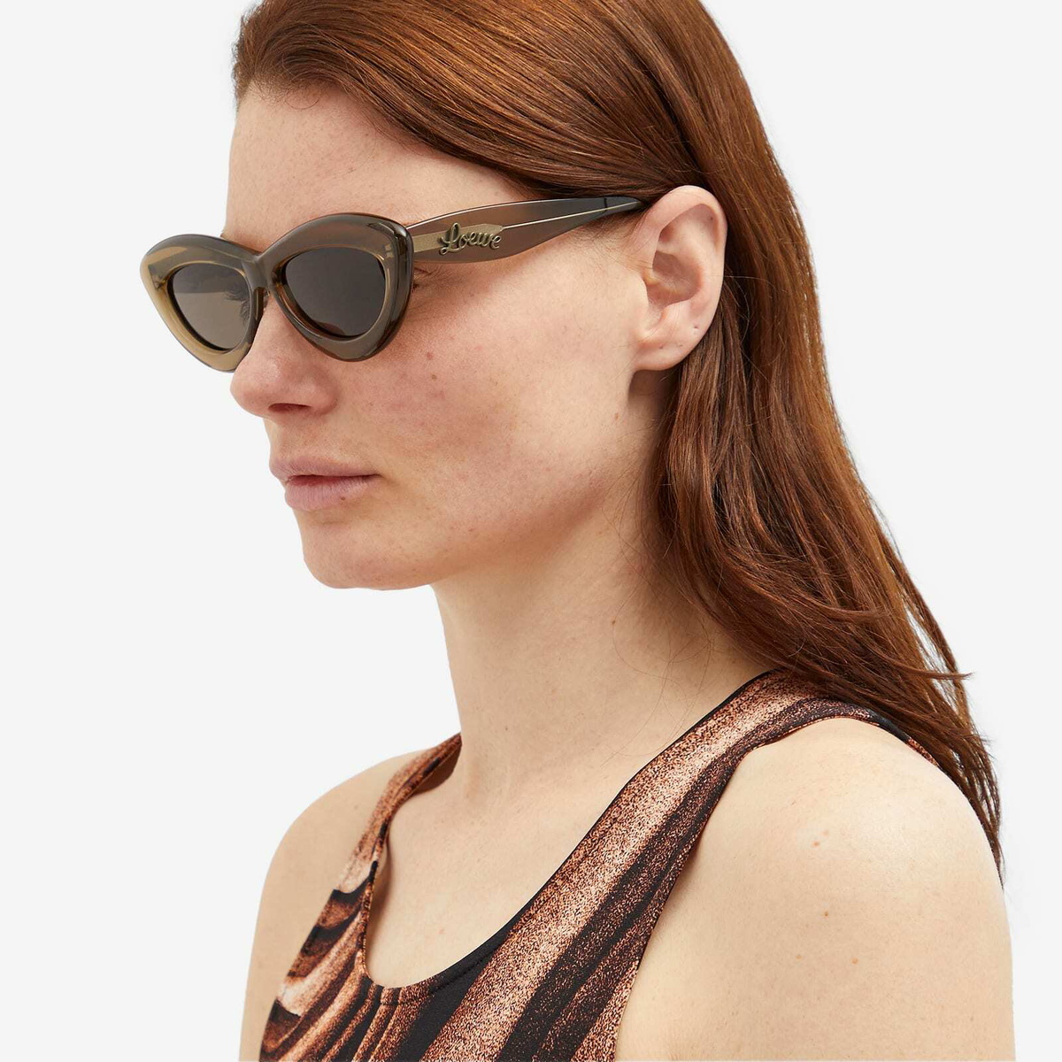 Loewe Eyewear Women's Cat-Eye Sunglasses in Dark Green Loewe