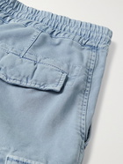 BRUNELLO CUCINELLI - Garment-Dyed Cotton-Twill Drawstring Cargo Shorts - Blue