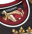 Dolce & Gabbana - Slim-Fit Stripe-Trimmed Printed Cotton-Jersey T-Shirt - Men - Black