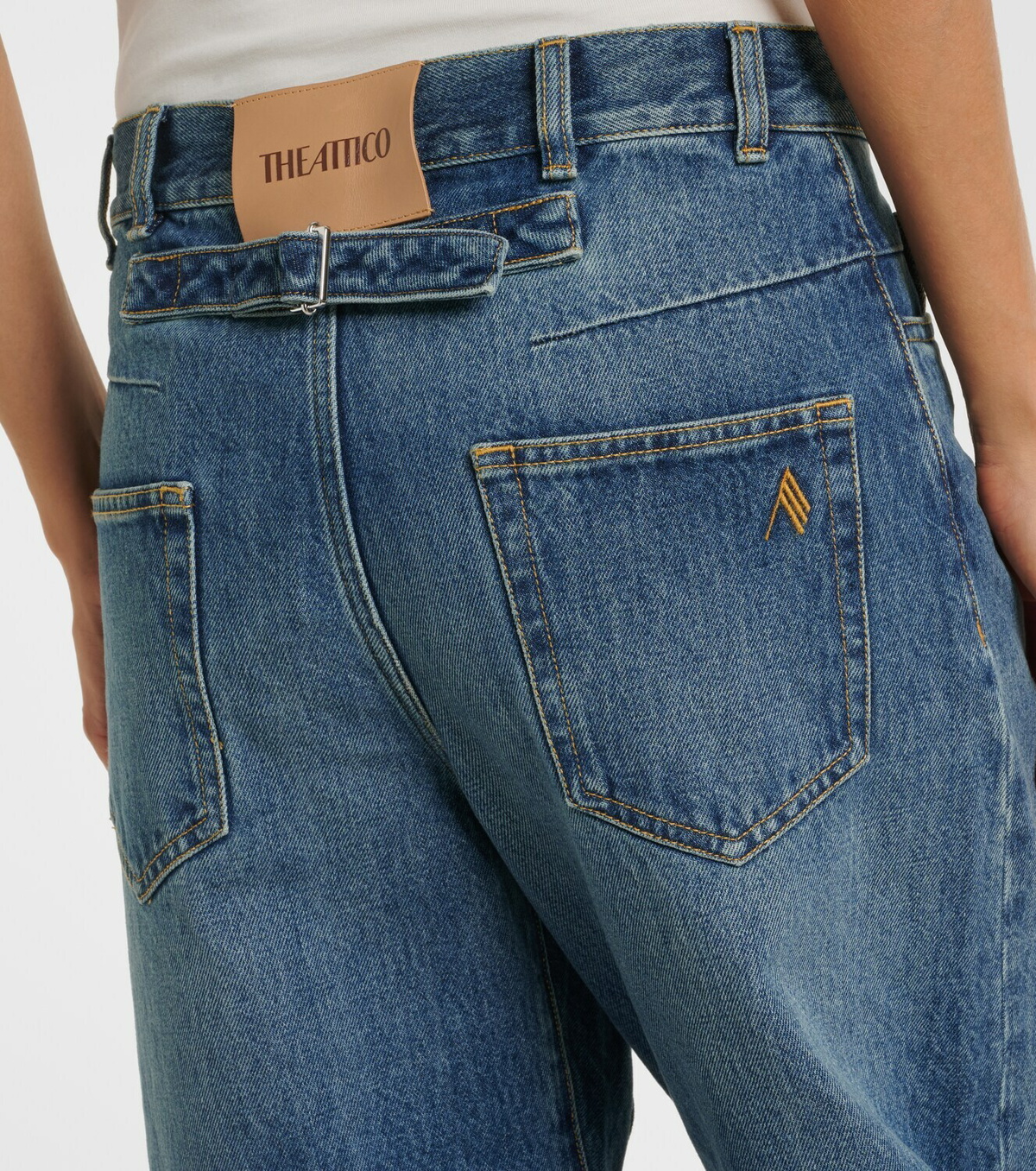The Attico Mid-rise barrel-leg jeans