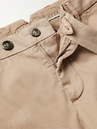 BRUNELLO CUCINELLI - Slim-Fit Cotton-Blend Twill Trousers - Brown