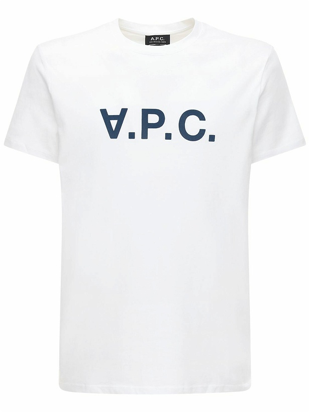 Photo: A.P.C. - Flocked Logo Organic Cotton T-shirt